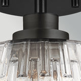 Windsor 1 Light Pendant Light - Black with Clear Faceted Glass