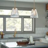 Windsor 1 Light Pendant Light - Painted Natural Brass