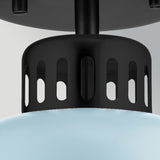 York 1 Light Pendant Light - Black & Pale Blue