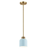 York 1 Light Pendant Light - Painted Natural Brass