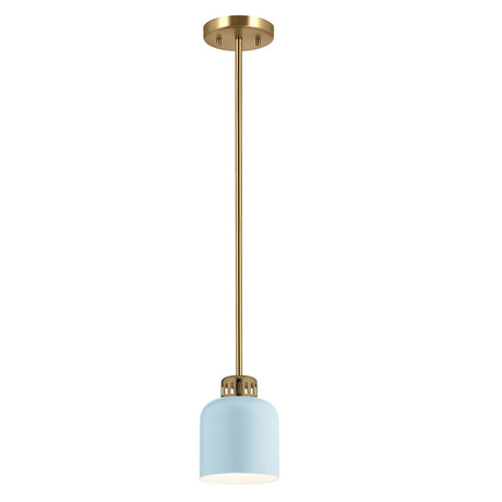 York 1 Light Pendant Light - Painted Natural Brass