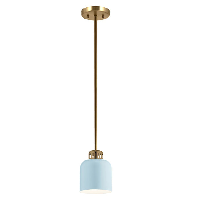 York 1 Light Pendant Light - Painted Natural Brass