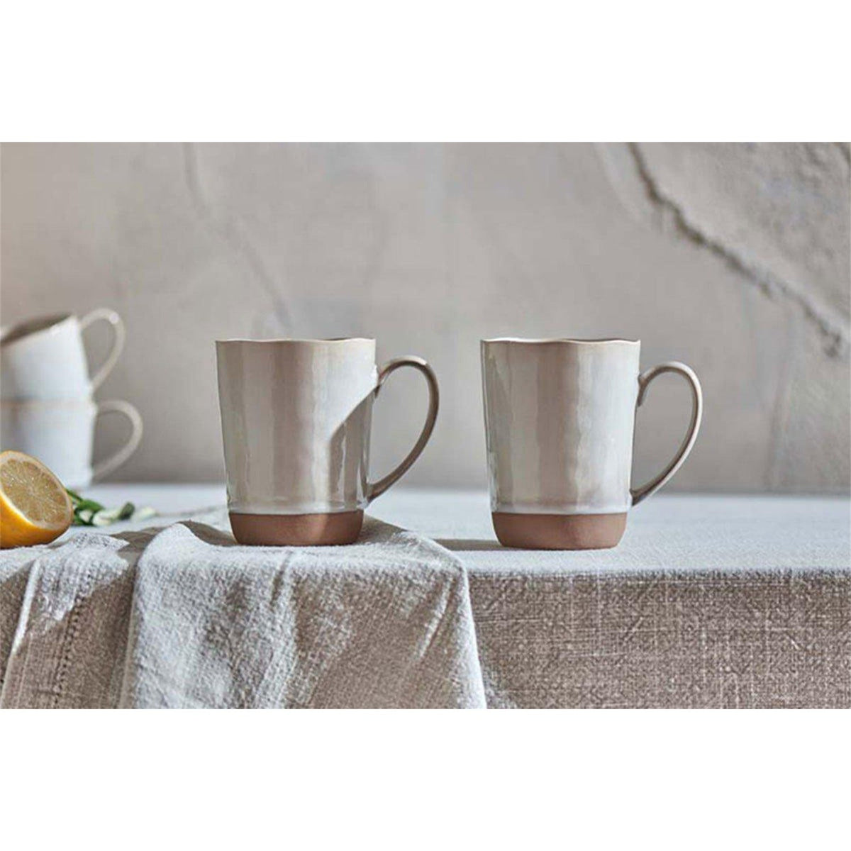 Edo Large Stoneware Mug - Terracotta - Set of 2