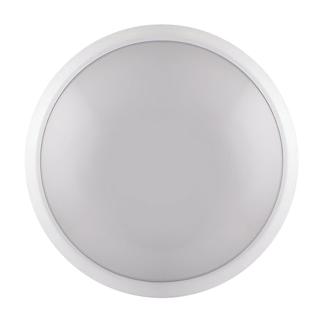 Duceri Mains Powered Circular Bulkhead With Microwave Sensor 14W IP65 White Bezel