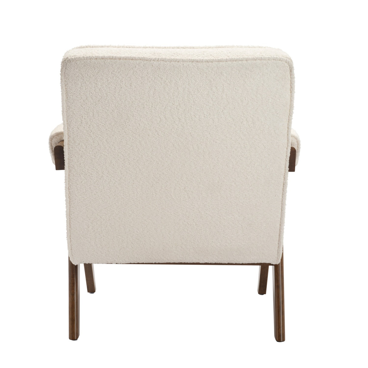 Ember Accent Chair - Snow with Walnut
