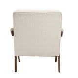 Ember Accent Chair - Snow with Walnut