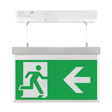 Duceri Emergency Hanging Exit Sign Left Legend 3W LED Maintained