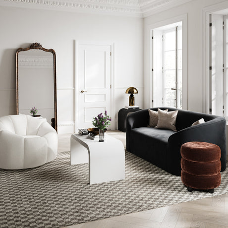 Emi Footstool - Brandy with Black
