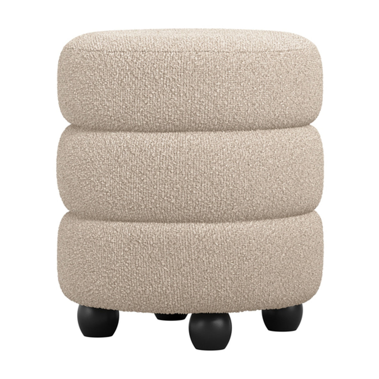 Emi Footstool - Buff with Black