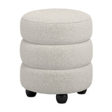 Emi Footstool - Ivory with Black