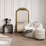 Emi Footstool - Ivory with Black