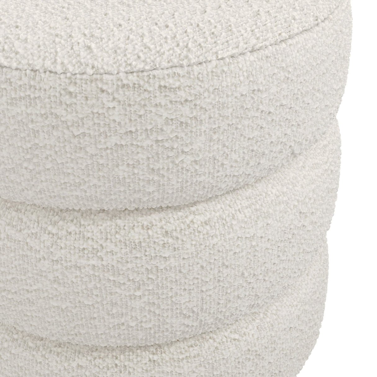 Emi Footstool - Ivory with Black