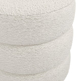 Emi Footstool - Ivory with Black