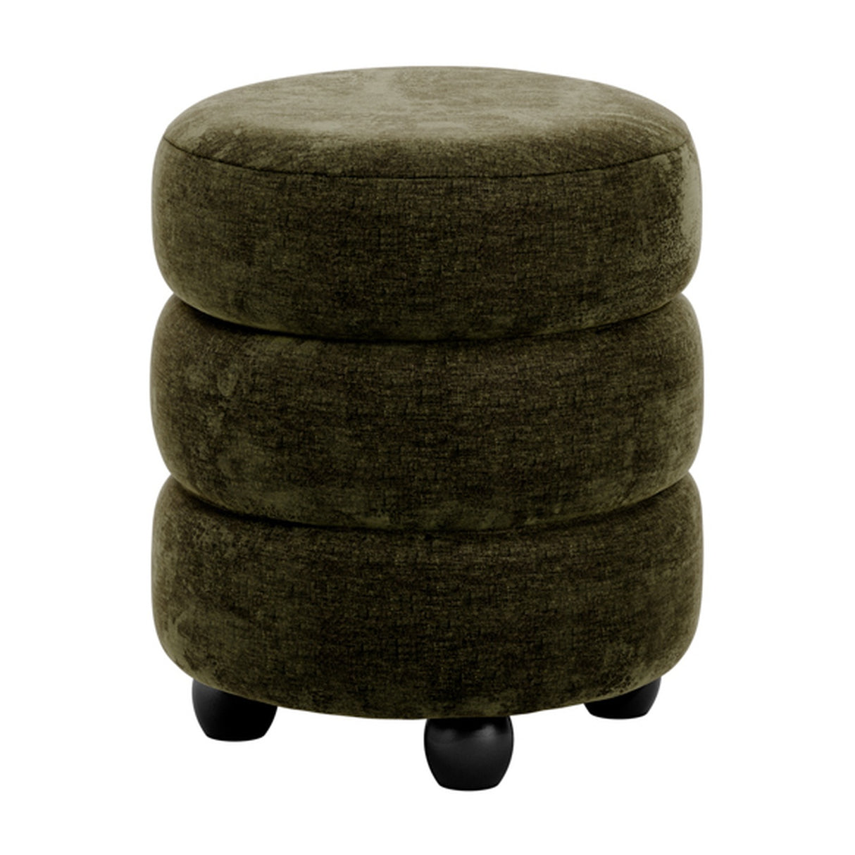 Emi Footstool - Olive with Black