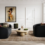 Emi Footstool - Olive with Black