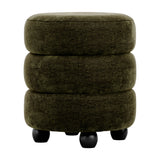Emi Footstool - Olive with Black