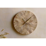 Enugu Patchwork Mango Wood Wall Clock - Natural
