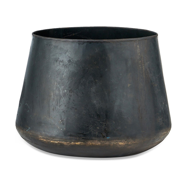 Endo Small Reclaimed Iron Planter - Aged Black