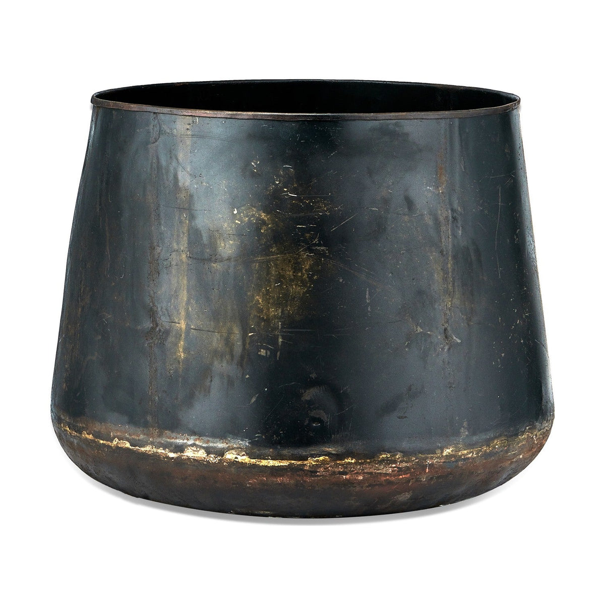 Endo Large Reclaimed Iron Planter - Aged Black