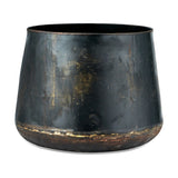 Endo Large Reclaimed Iron Planter - Aged Black