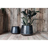 Endo Large Reclaimed Iron Planter - Aged Black