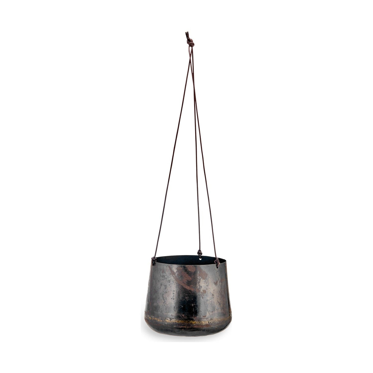 Endo Small Reclaimed Iron Hanging Planter - Black