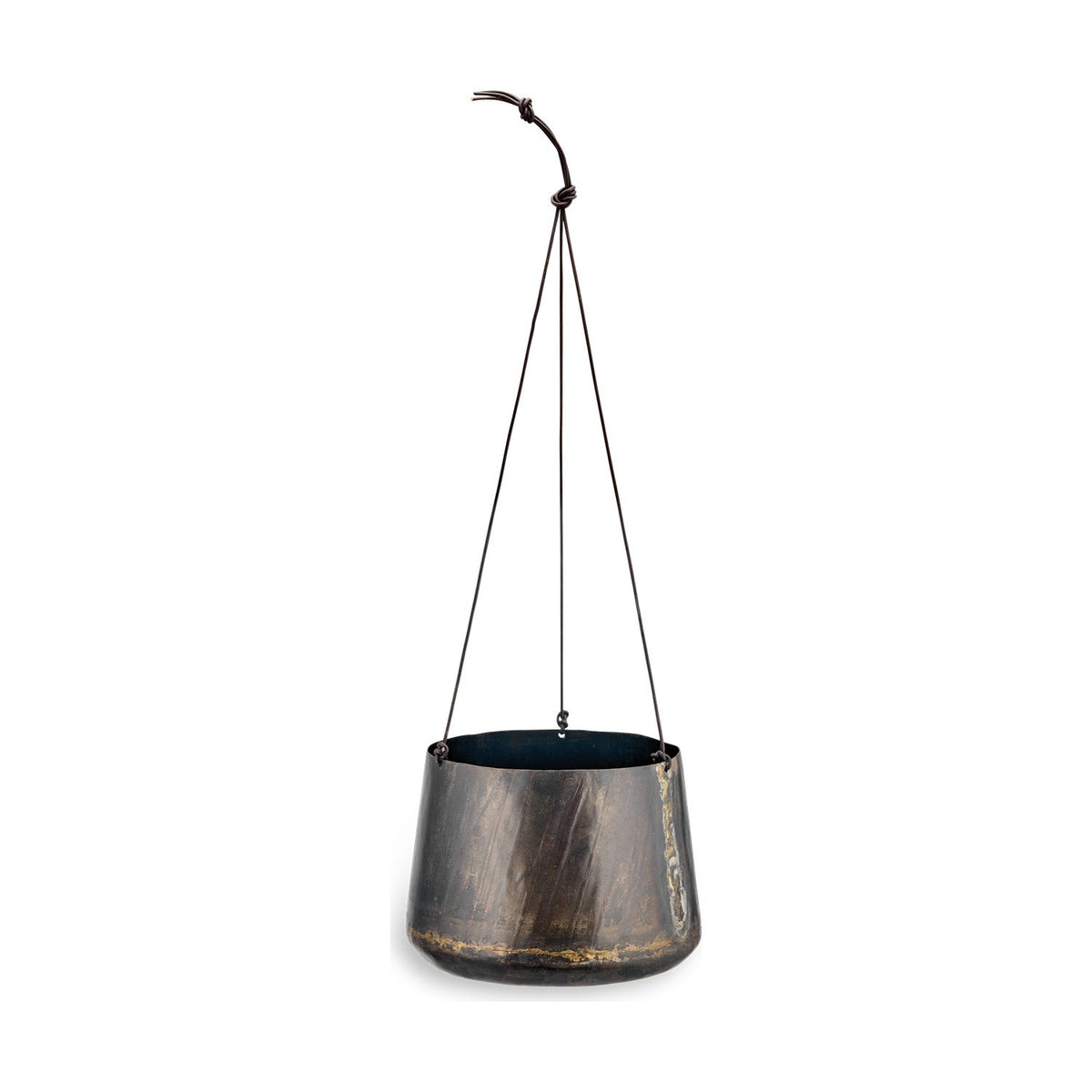 Endo Large Reclaimed Iron Hanging Planter - Black