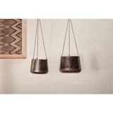 Endo Large Reclaimed Iron Hanging Planter - Black