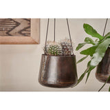 Endo Large Reclaimed Iron Hanging Planter - Black