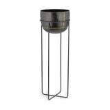 Endo Large Reclaimed Iron Plant Stand - Black