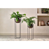Endo Large Reclaimed Iron Plant Stand - Black