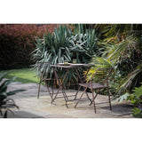 Ekete Small Iron Garden Table - Distressed Black & Brown