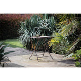 Ekete Small Iron Garden Table - Distressed Black & Brown