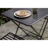 Ekete Small Iron Garden Table - Distressed Black & Brown