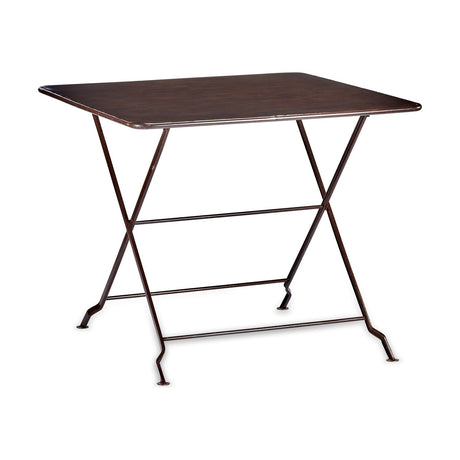 Ekete Large Iron Garden Table - Distressed Black & Brown