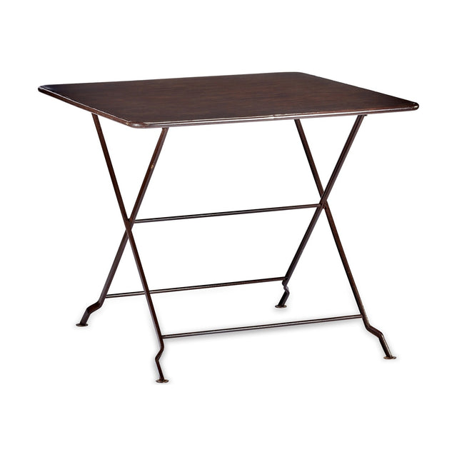 Ekete Large Iron Garden Table - Distressed Black & Brown