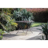 Ekete Large Iron Garden Table - Distressed Black & Brown