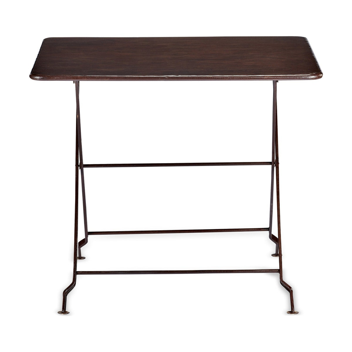 Ekete Large Iron Garden Table - Distressed Black & Brown