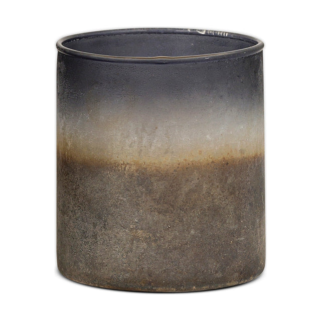 Etti Small Glass Tealight Holder - Navy & Smoke