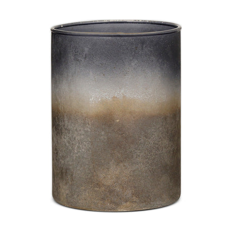 Etti Medium Glass Tealight Holder - Navy & Smoke