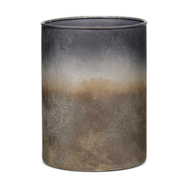 Etti Medium Glass Tealight Holder - Navy & Smoke
