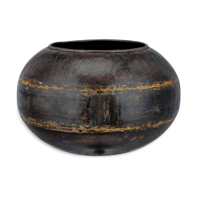 Endo Small Reclaimed Iron Globe Planter - Aged Black