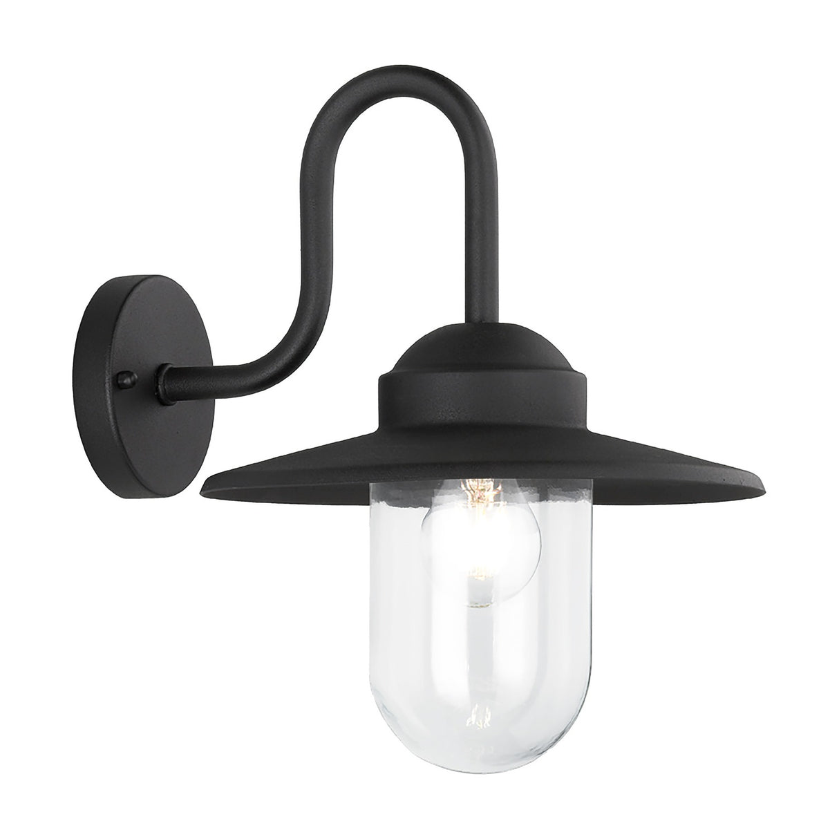 Wharf exterior wall light in black finish