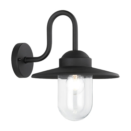 Wharf exterior wall light in black finish