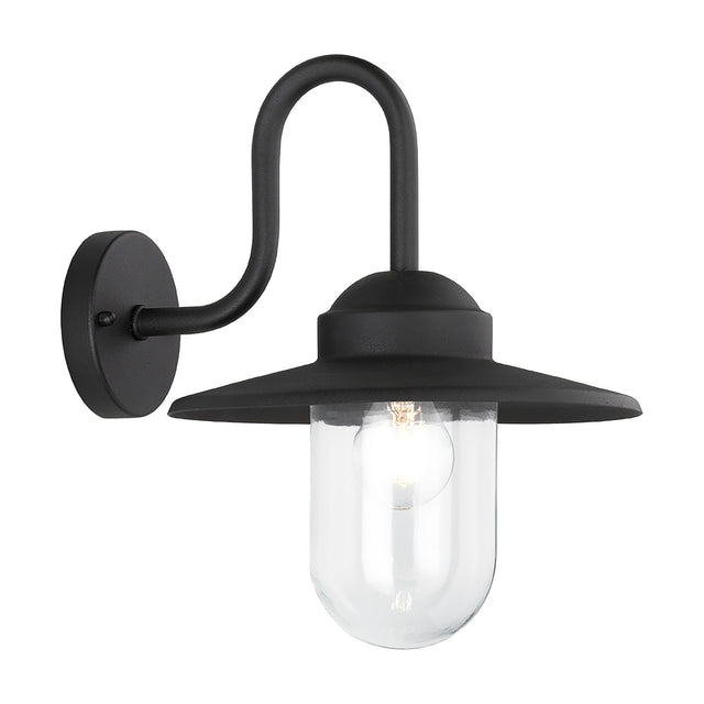 Wharf exterior wall light in black finish