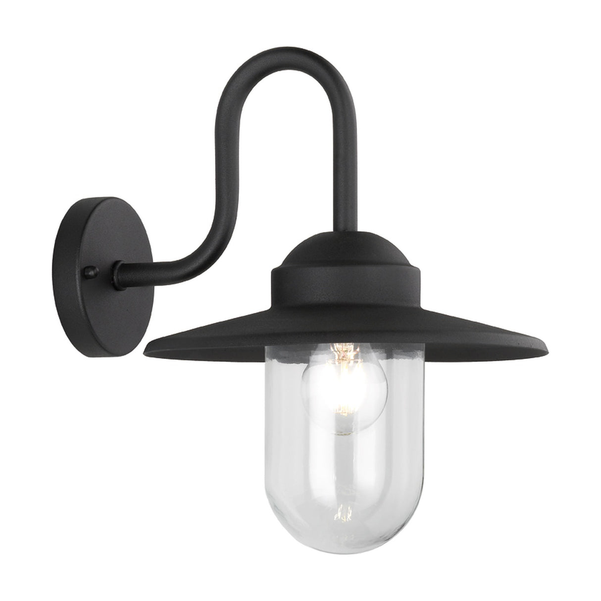 Wharf exterior wall light in black finish, alternative view