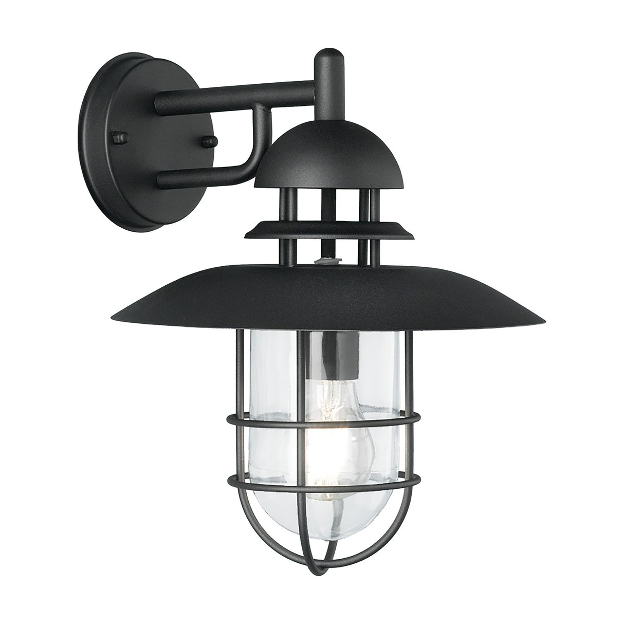 Wharf exterior wall light in black finish