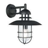 Wharf exterior wall light in black finish
