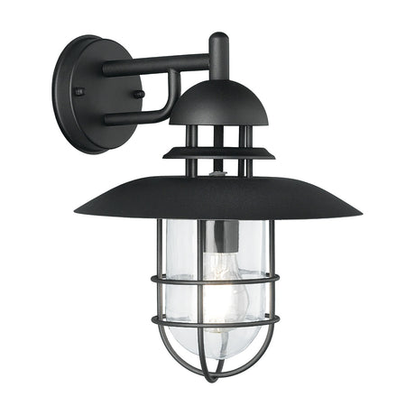 Wharf exterior wall light in black finish