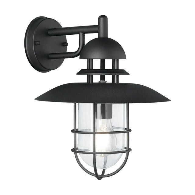Wharf exterior wall light in black finish